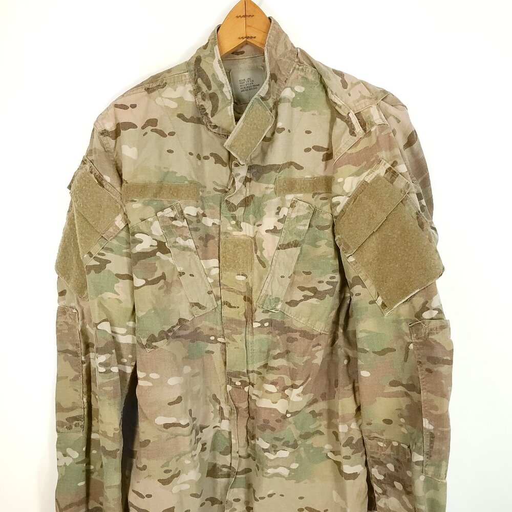 US Military Coat Army Combat Men's Med Long FR Multicam Camo Zip Hook Loop Front